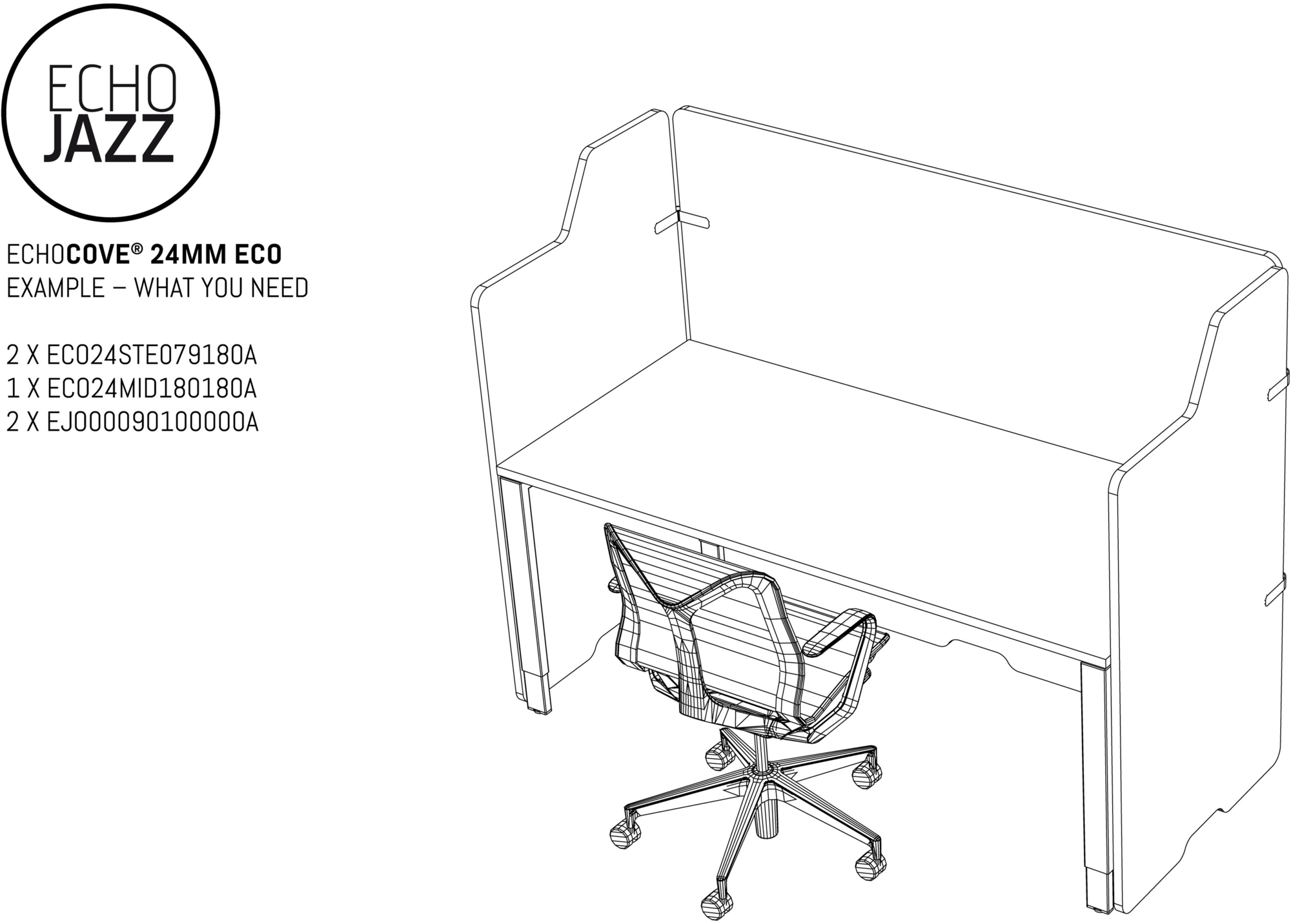 ECHOJAZZ Отдельно стоящая звукопоглощающая перегородка для офиса sun-id-1381674 - Вид №12