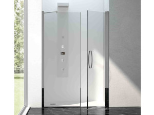 Алюминиевая и стеклянная нишевая душевая кабина с распашной дверью