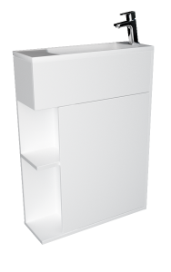 У94717 Тумба с раковиной Stretto 60П 1д. Белый глянец 1 Marka Stretto