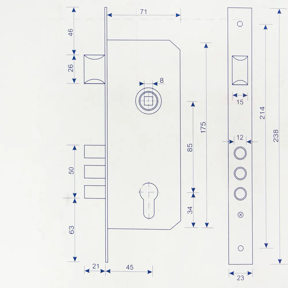 Врезной замок APECS 2600-CR для входных дверей с хромированной отделкой 82207318 STLM-0021993 - Вид №2