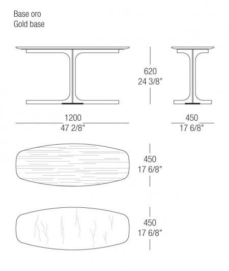 MisuraEmme Журнальный столик из мрамора с основанием 4 звезды sun-id-1382061 - Вид №4