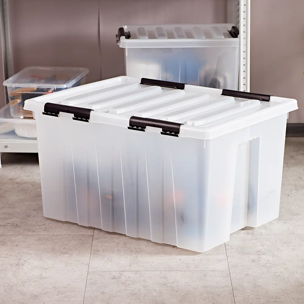 ROX BOX Прозрачный контейнер с колесами 120 л для удобного хранения 81981340 STLM-0016498 - Вид №4