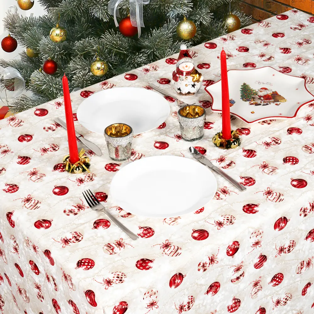 Скатерть "Бусы", прямоугольная, 136x170 см, цвет бежевый Altali STLM-2151495 - Вид №3