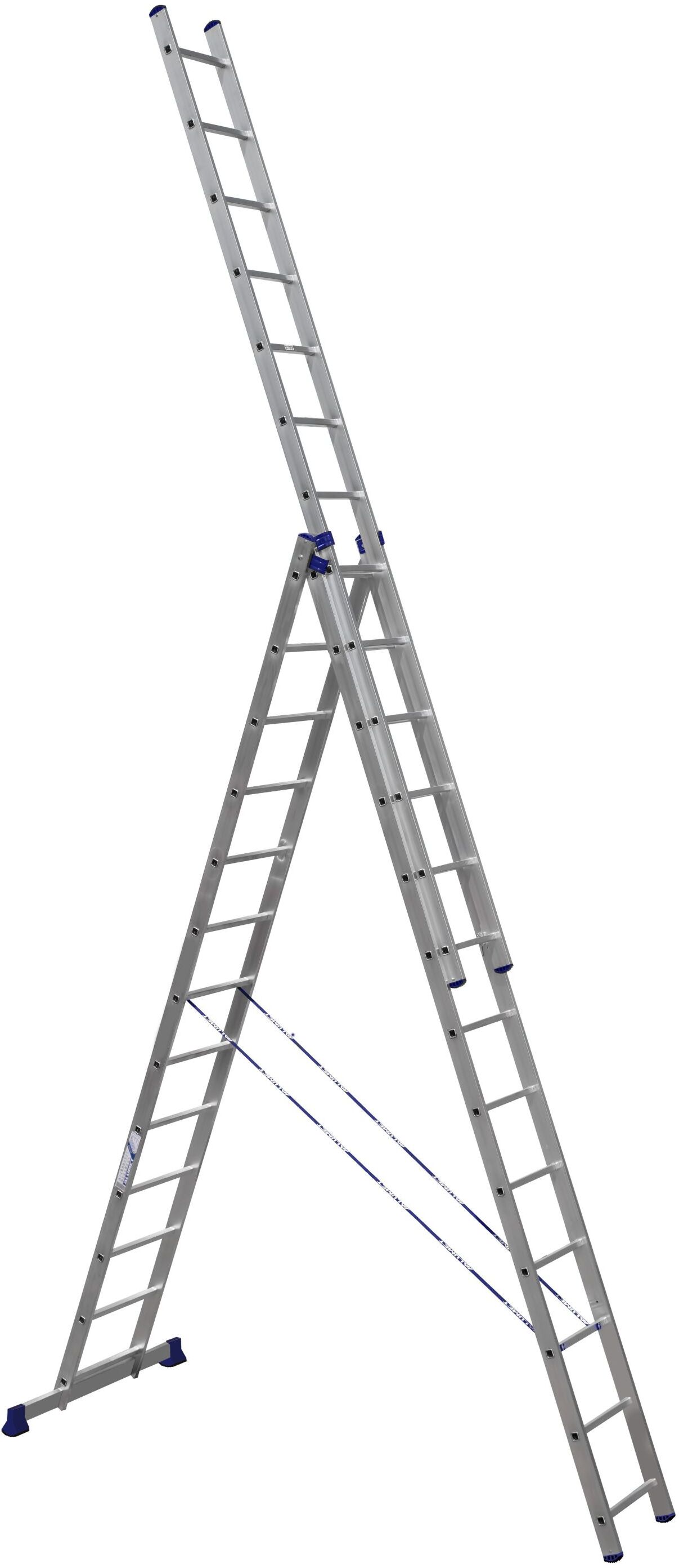 Алюминиевая трехсекционная усиленная лестница 3*13