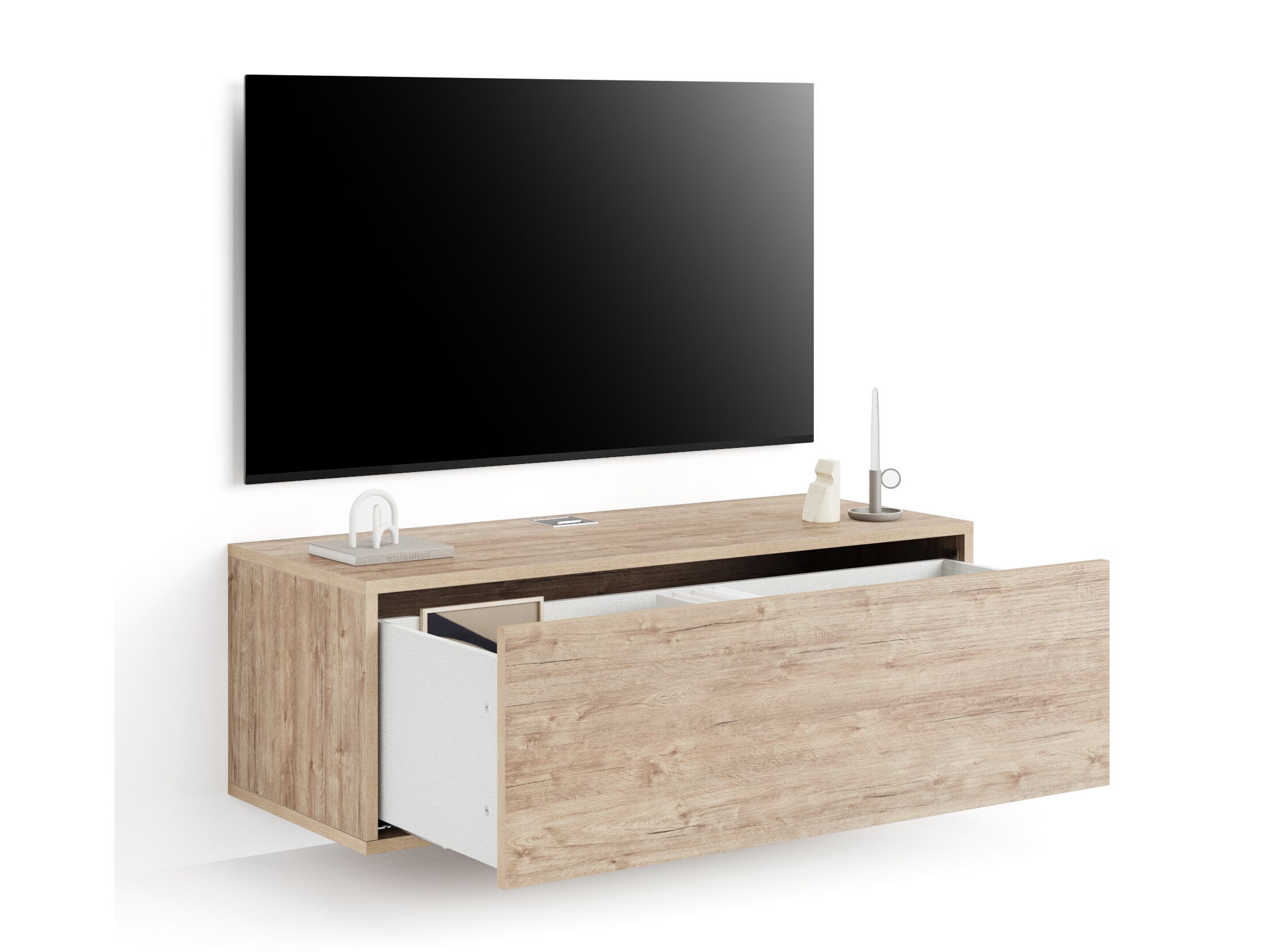 Подвесной ТВ-шкаф из меламиновой ткани с выдвижными ящиками и системой люверсов Mobili Fiver IACOPO ARCH-00141326