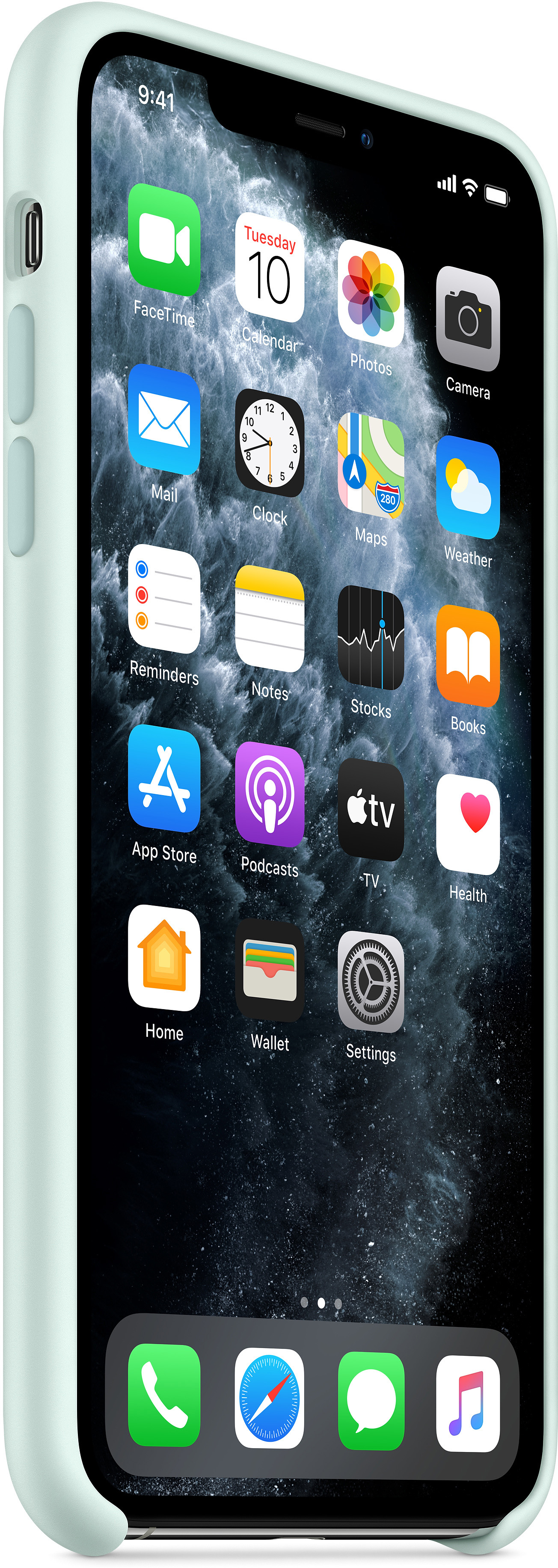 MY102ZM/A Iphone 11 pro max silicone case - seafoam Apple Santreyd  - Вид №4