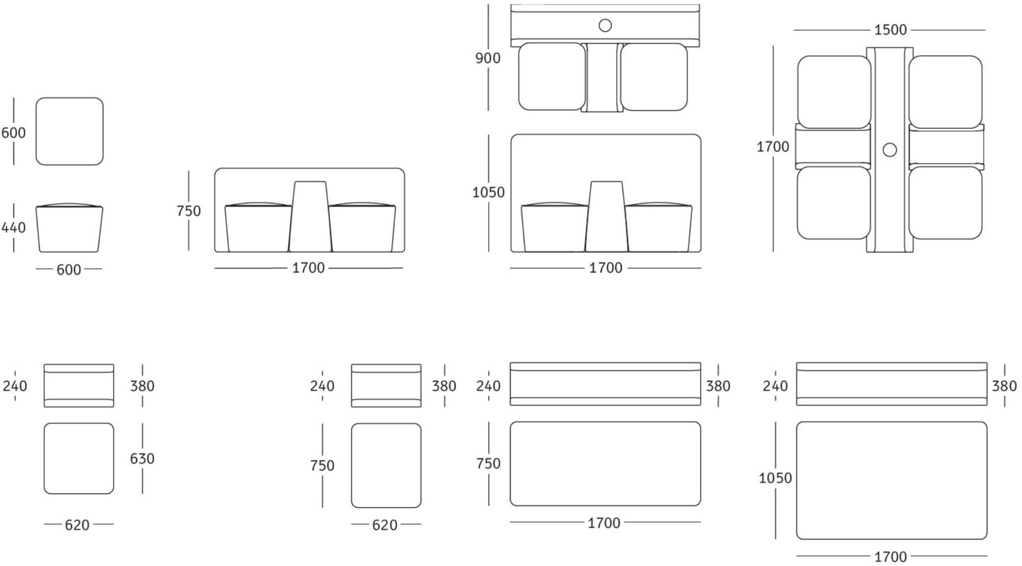 ROSSIN Модульный диван на контракт Mint sun-id-1382088 - Вид №2