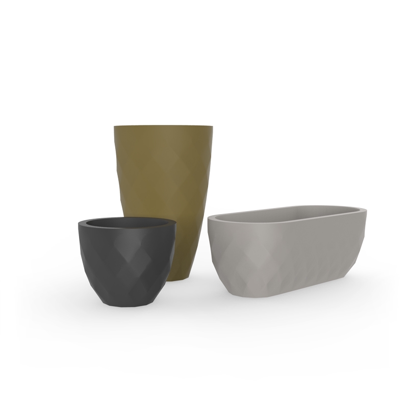 072847 Кашпо Nano матовое антрацит 15см Vondom Vases - Вид №1