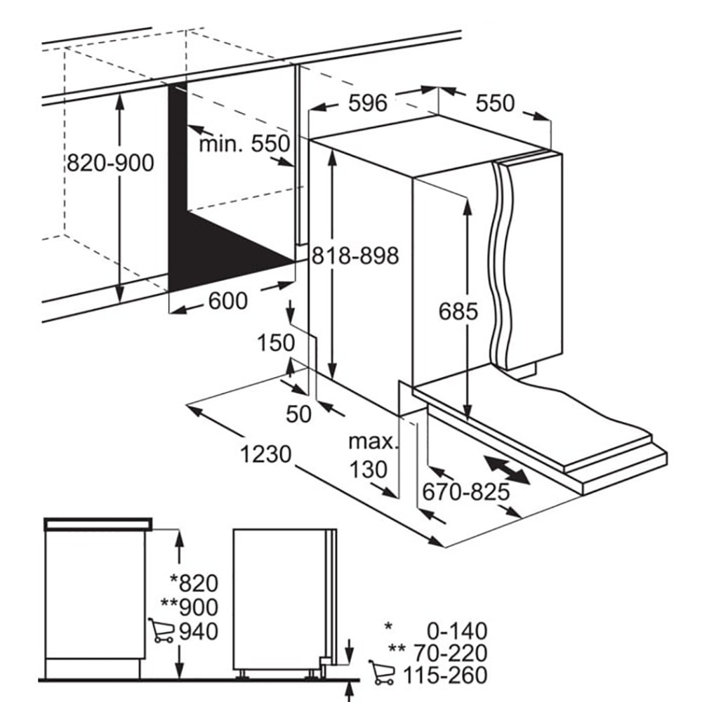 9101706 Встраиваемая посудомоечная машина AEG FSE83708P STDN-0079565 - Вид №6