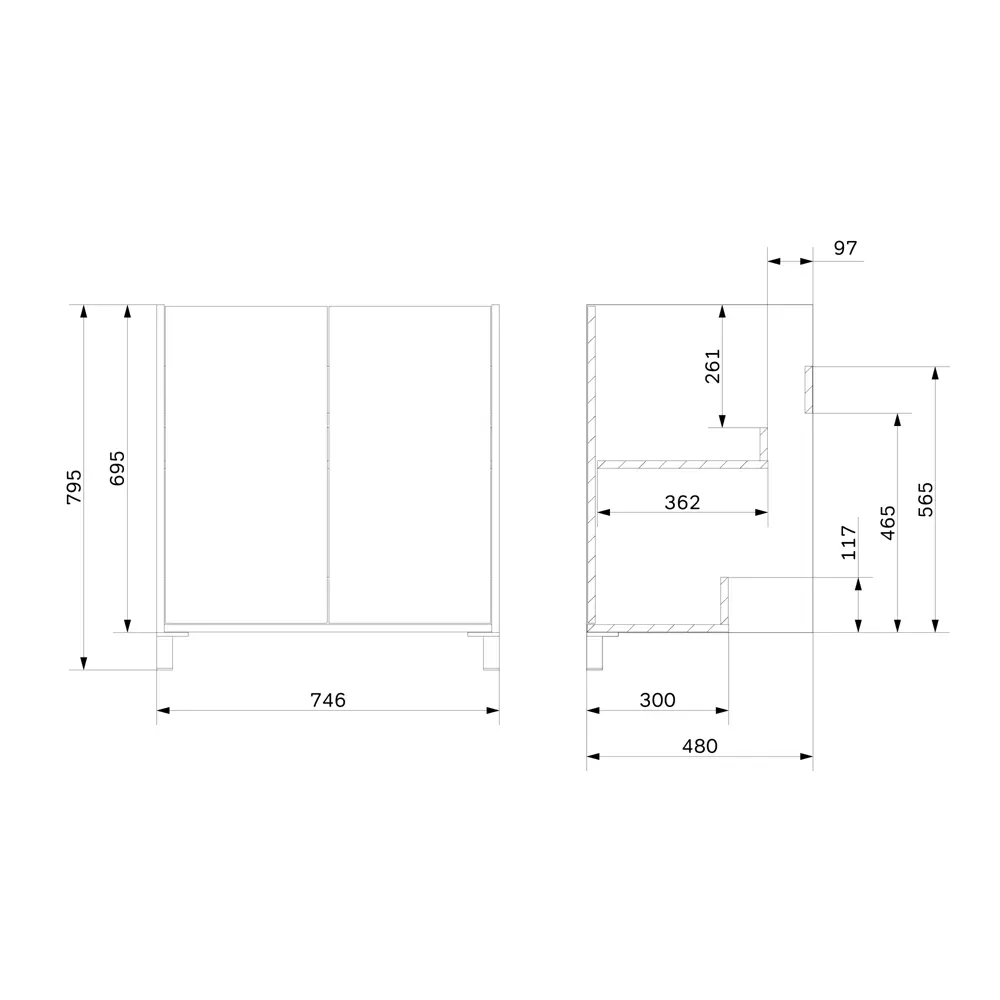 Тумба AM.PM Stern для ванной с раковиной 75 см белый/дерево 89430352 STLM-1571261 - Вид №6