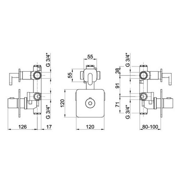 EL971302560 Смеситель для душа Webert Elio - Вид №1