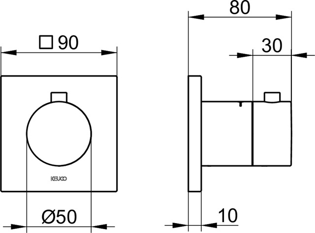 59553370002 Смеситель с термостатом для встройки DN 15 KEUCO IXMO - Вид №8