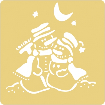 2808200 Трафарет для тиснения бумаги, 65x65 мм, упаковка 1 шт., два снеговика Rayher 