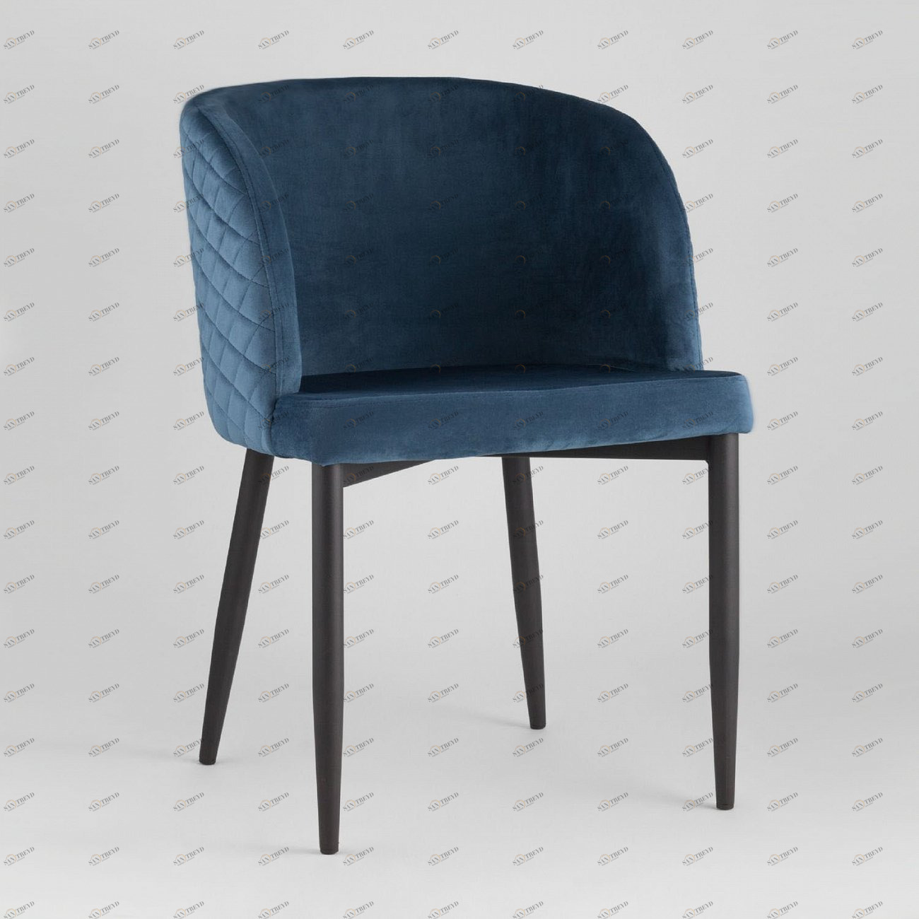 Стул с подлокотниками мягкий сине-зеленый с черными металлическими ножками "Молли" STOOL GROUP ДИЗАЙНЕРСКИЕ 00-3881928 Зеленый 