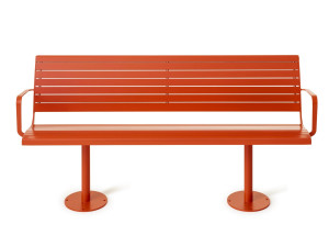 Скамейка из листового металла с подлокотниками