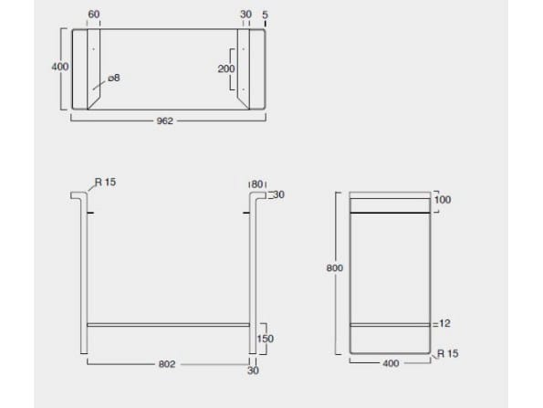 Напольная консольная раковина с настенным креплением Alice Ceramica Kubo ARCH-00081386 - Вид №4