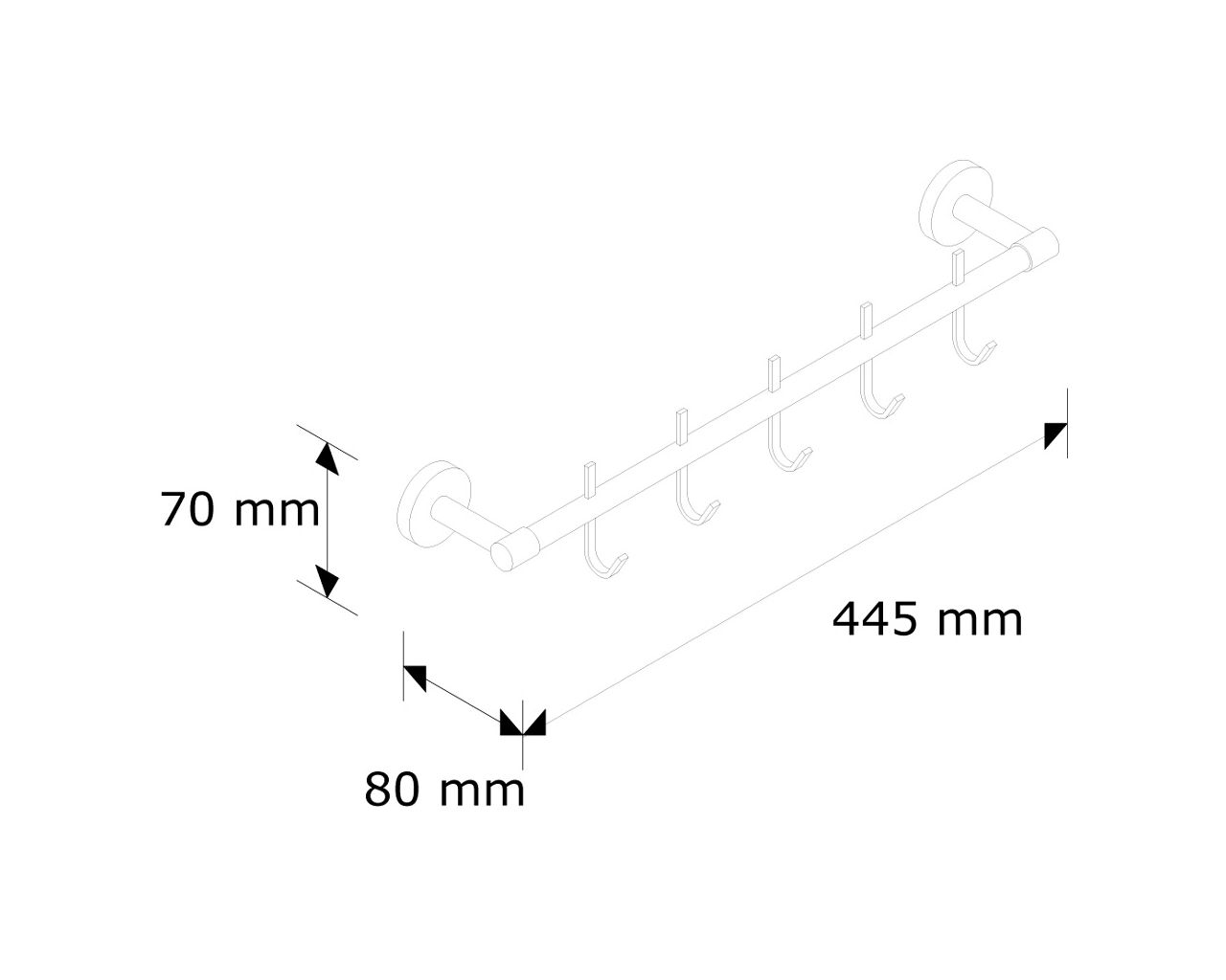 MHW11 Брус L400 мм с пятью крюками Merida  - Вид №1