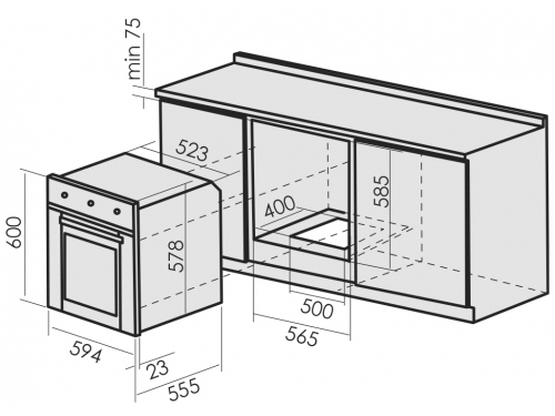 8190318 Газовый духовой шкаф MBS DG-604WH STDN-0023543 - Вид №9