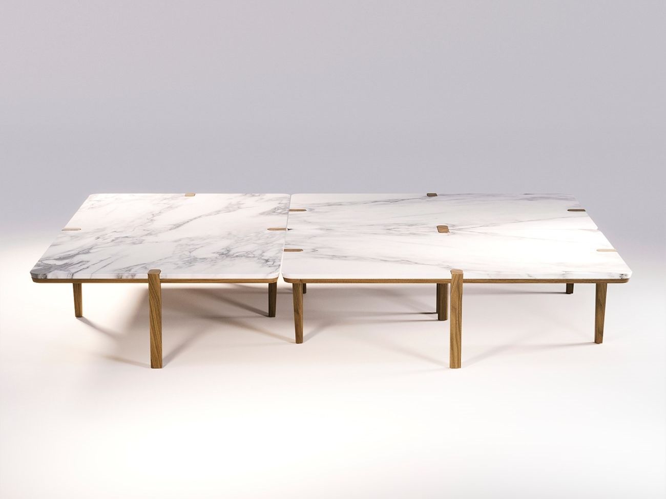 Прямоугольный низкий журнальный столик из мрамора и массива дерева Wewood CORNER ARCH-00069131 - Вид №22