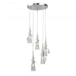 Люстра дизайнерская Albus серебро прозрачная 711059 LIGHTSTAR КАСКАД 056284 Серебро