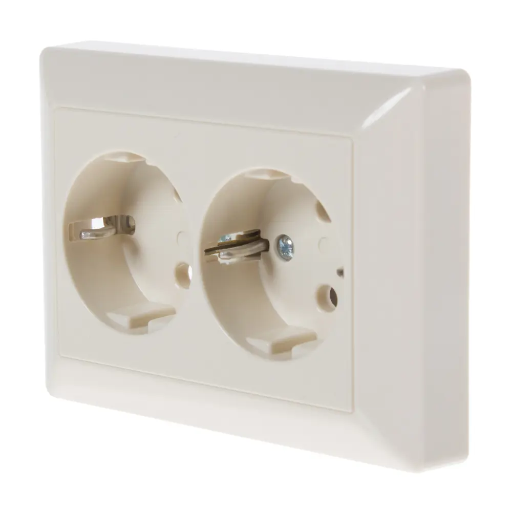Розетка Jung EcoProfi 2 разъема с заземлением моноблок цвет бежевый STLM-2023385