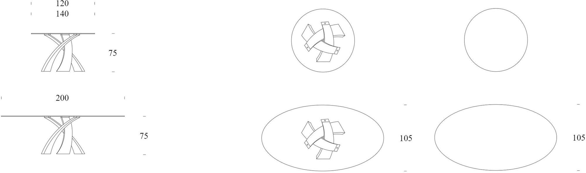 Tonin Casa Круглый стеклянный стол Eliseo T8028  - Вид №2