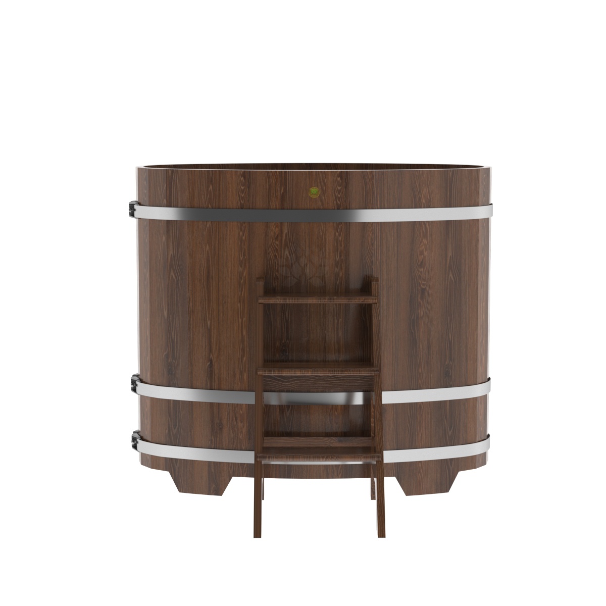 1268 Купель овальная из дуба 0,69х1,31х1,2 морёная Alyarus  - Вид №3