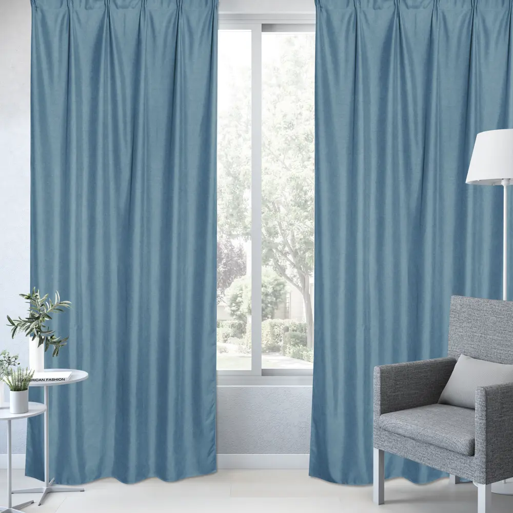 Штора на ленте Inspire Vieste 160x280 см цвет синий 88311201 STLM-2139167  - Вид №5