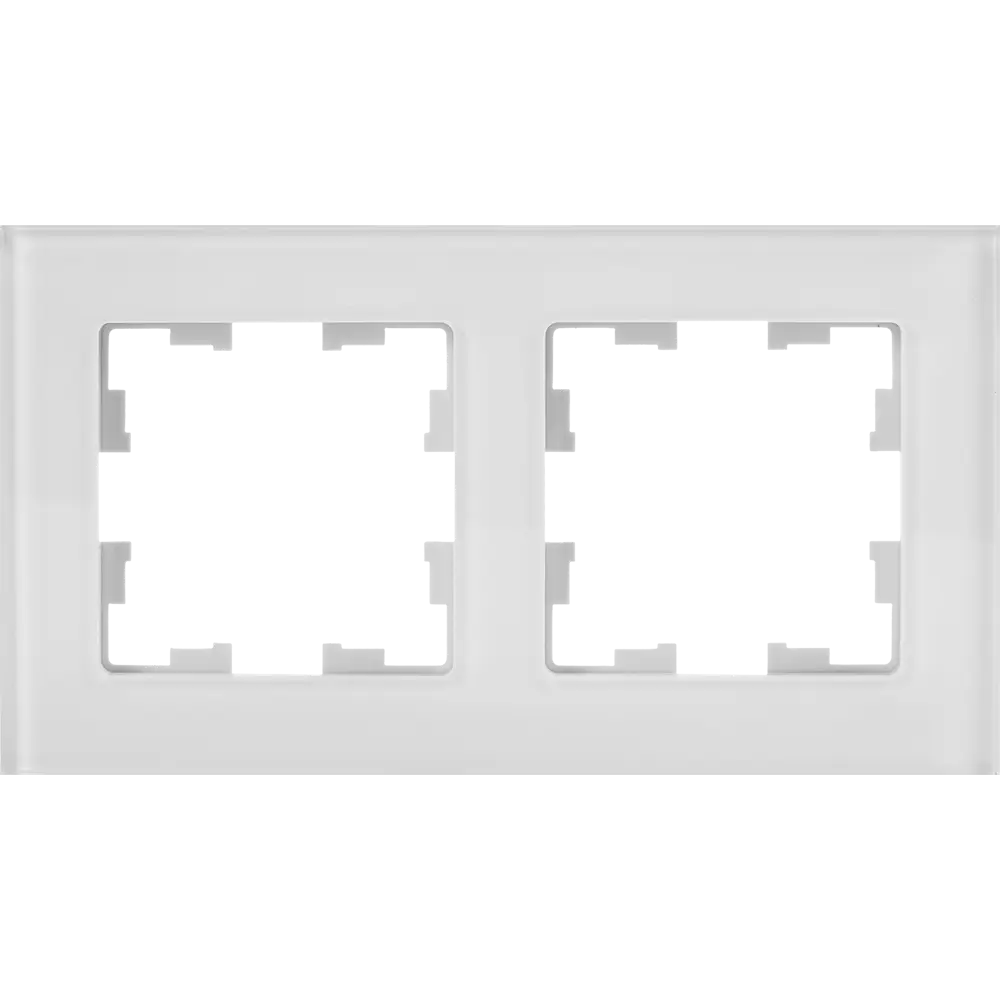 Рамка IEK Brite-2 для розеток и выключателей - белое стекло на 2 поста 87761318 STLM-1110510