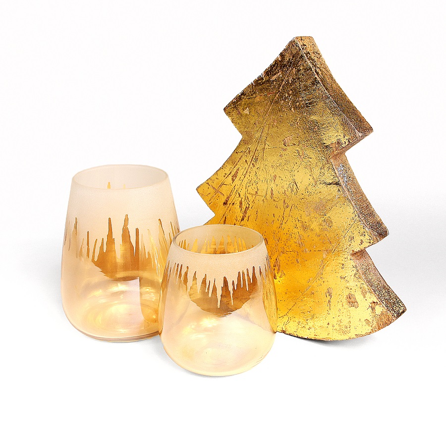 Подсвечник стеклянный H 8 см золотой EnjoyMe ENJOYME  253069 Золото  - Вид №3