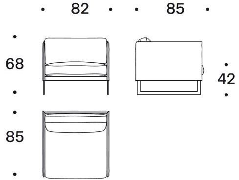 Saba Italia Кресло на санках из ткани с подлокотниками Livingston sun-id-1404640 - Вид №4
