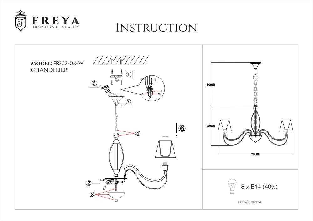 Подвесная люстра Freya Marquis FR2327-PL-08-BG FREYA MARQUIS 186134 Белый  - Вид №1