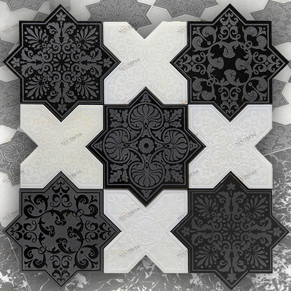 МОЗАИКА ИЗ МРАМОРА PNT (BLACK-WHITE) SKALINI PANTHEON PNTBLACKWHITE