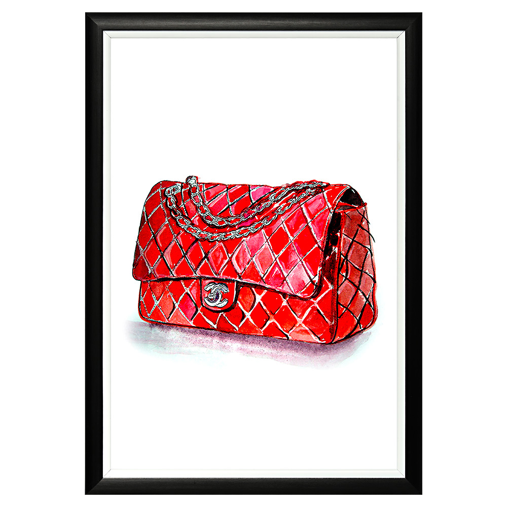 896519727_1818 Арт-постер «Клатч с цепочкой в красном» Object Desire 