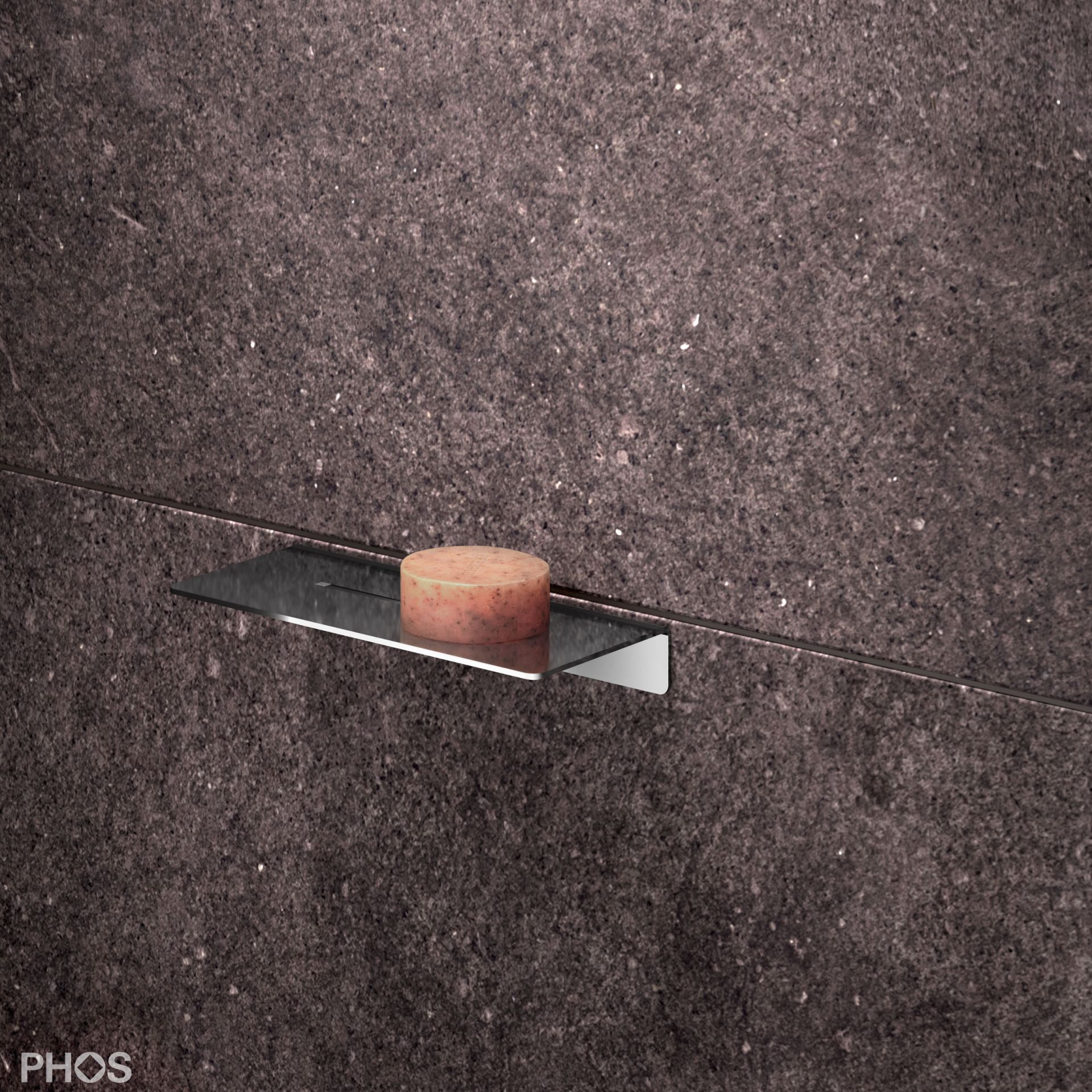 DA170PL Полка для душа с резьбой, длина 17 x глубина 8 см, полированная PHOS  - Вид №2