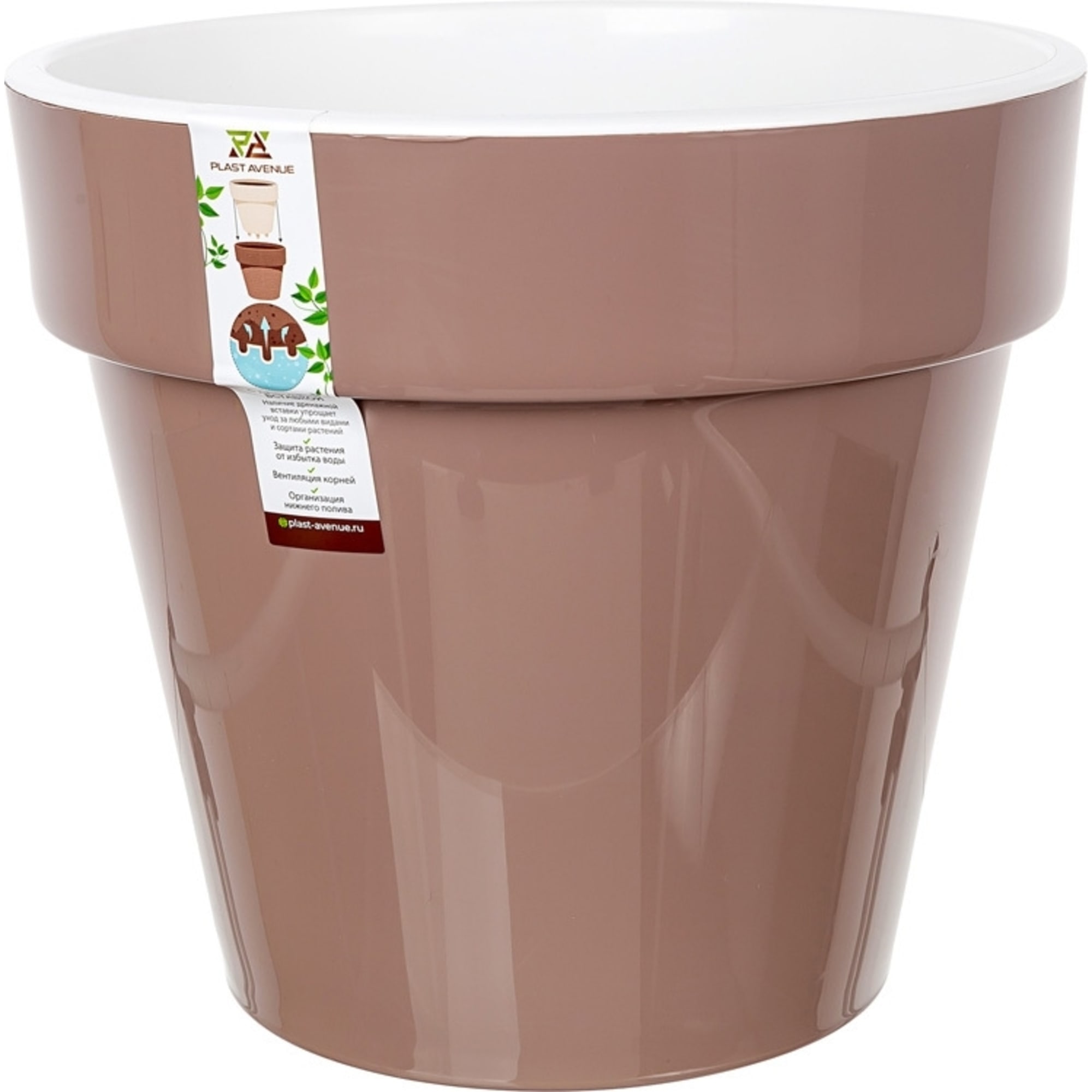 83405954 Кашпо ø20 h19 см v3.5 л пластик мокко Порто Santreyd