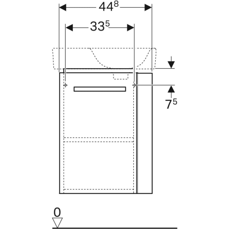 862051000 Шкафчик для раковины Geberit Renova Compact, с укороченным вылетом, с держателем для полотенец Geberit  - Вид №10