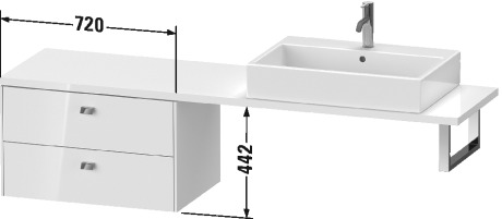 BR514801818 Шкафчик для компактной консоли Brioso #BR5148 720 x 480 мм Белый матовый, декор Duravit - Вид №1