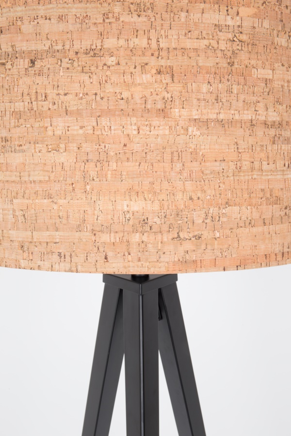 Лампа напольная Tripod Cork, бежевая с черными ножками Zuiver 5100050 - Вид №8