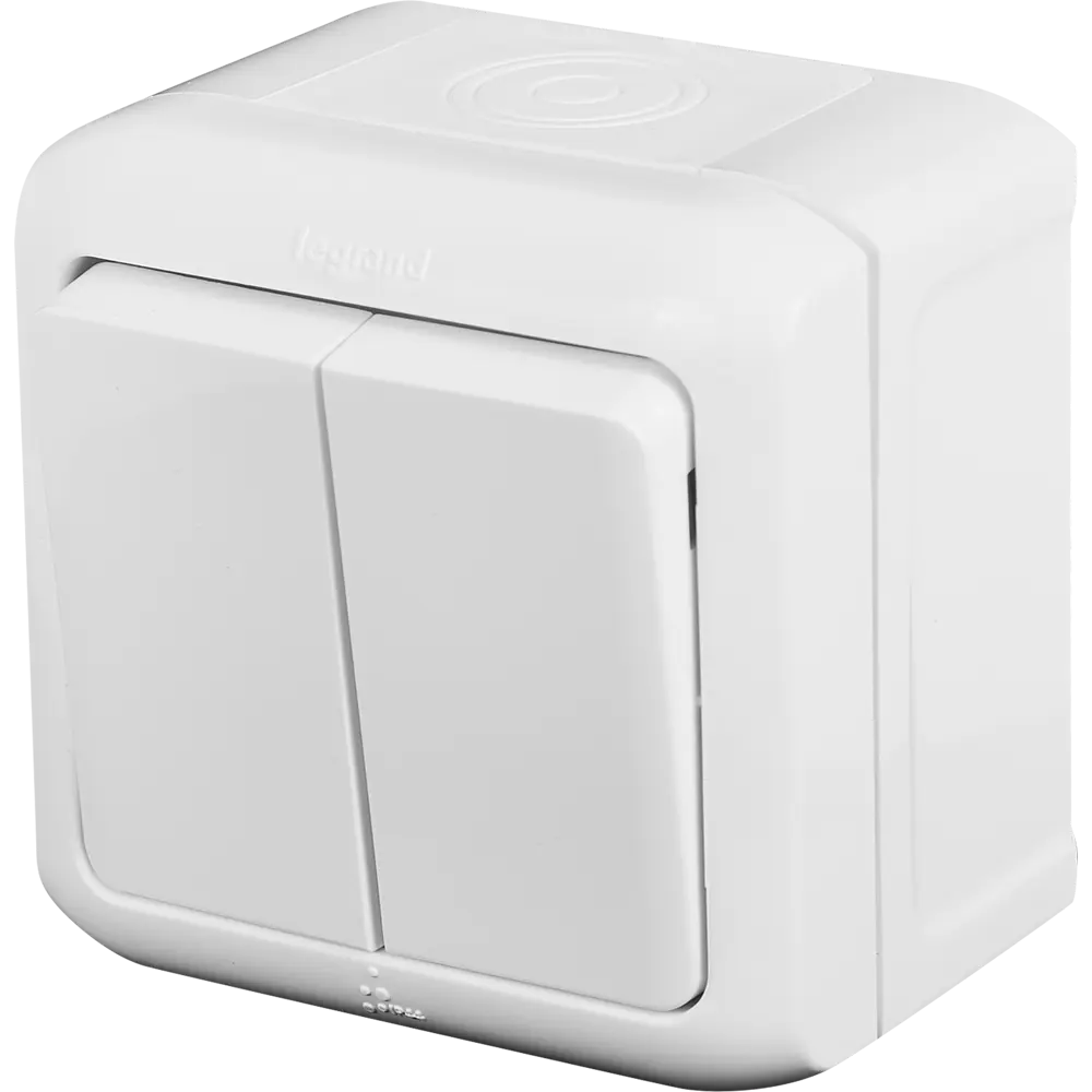 Выключатель накладной 2 клавиши Legrand Quteo IP44 10А 250В цвет белый 82389580 STLM-2170539