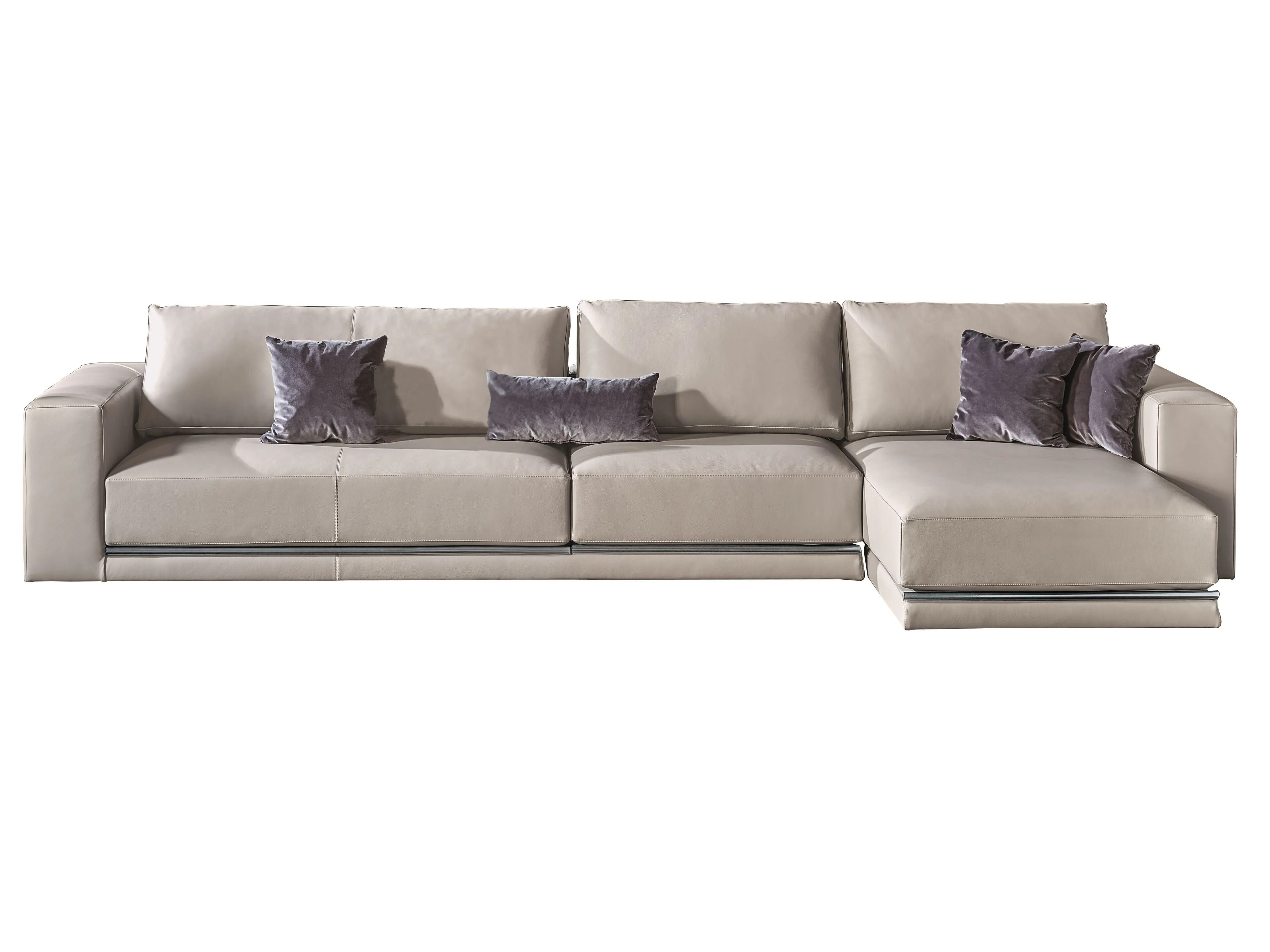 Модульный кожаный диван с полуостровом Bontempi Casa PITAGORA ARCH-00067893