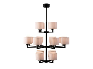 Металлический и тканевый светодиодный подвесной светильник