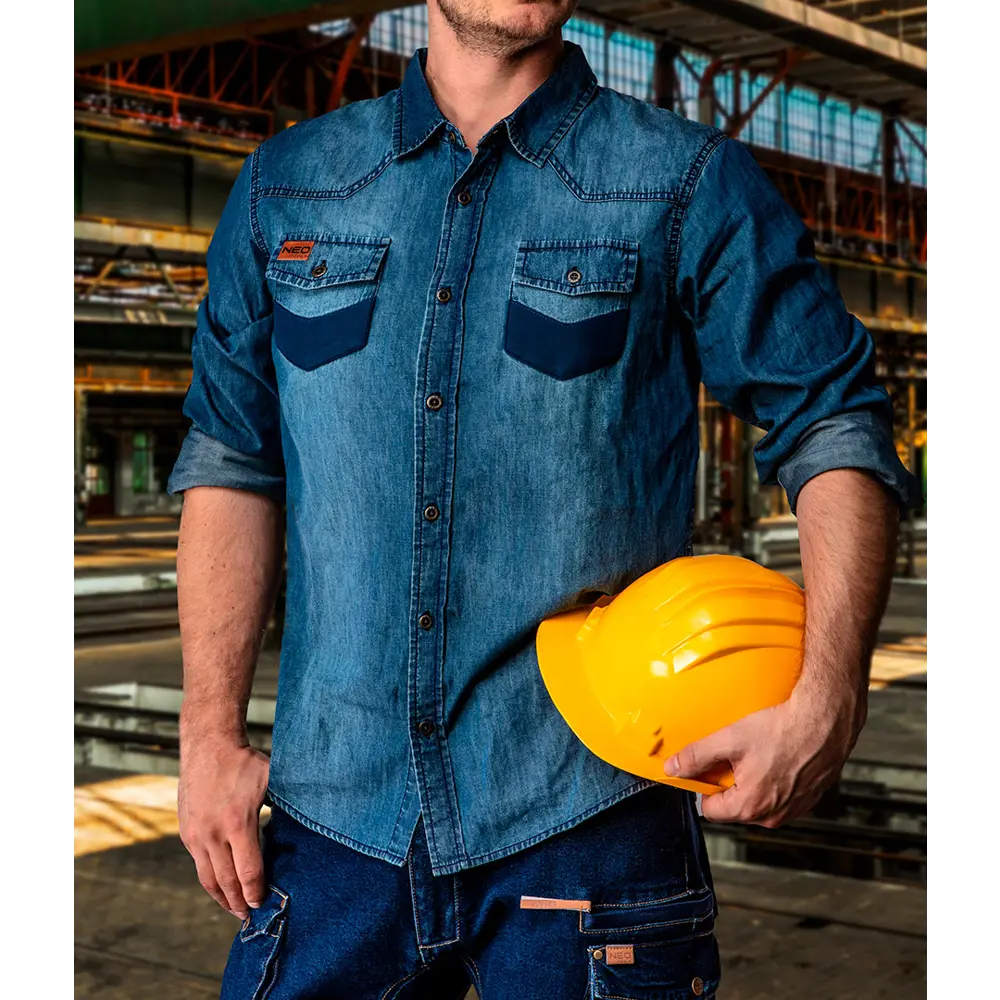 Рубашка Neo Tools Denim темно-синяя размер XXL рост 190 STLM-2132974 - Вид №5