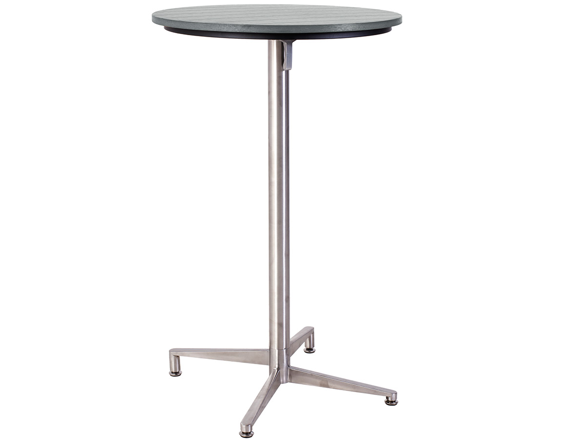 76.00.0074 Стол Победы Tradition Resysta Stone серый 70 круглый + Бистро высокий каркас стола нержавеющая сталь складной Mbm Victory