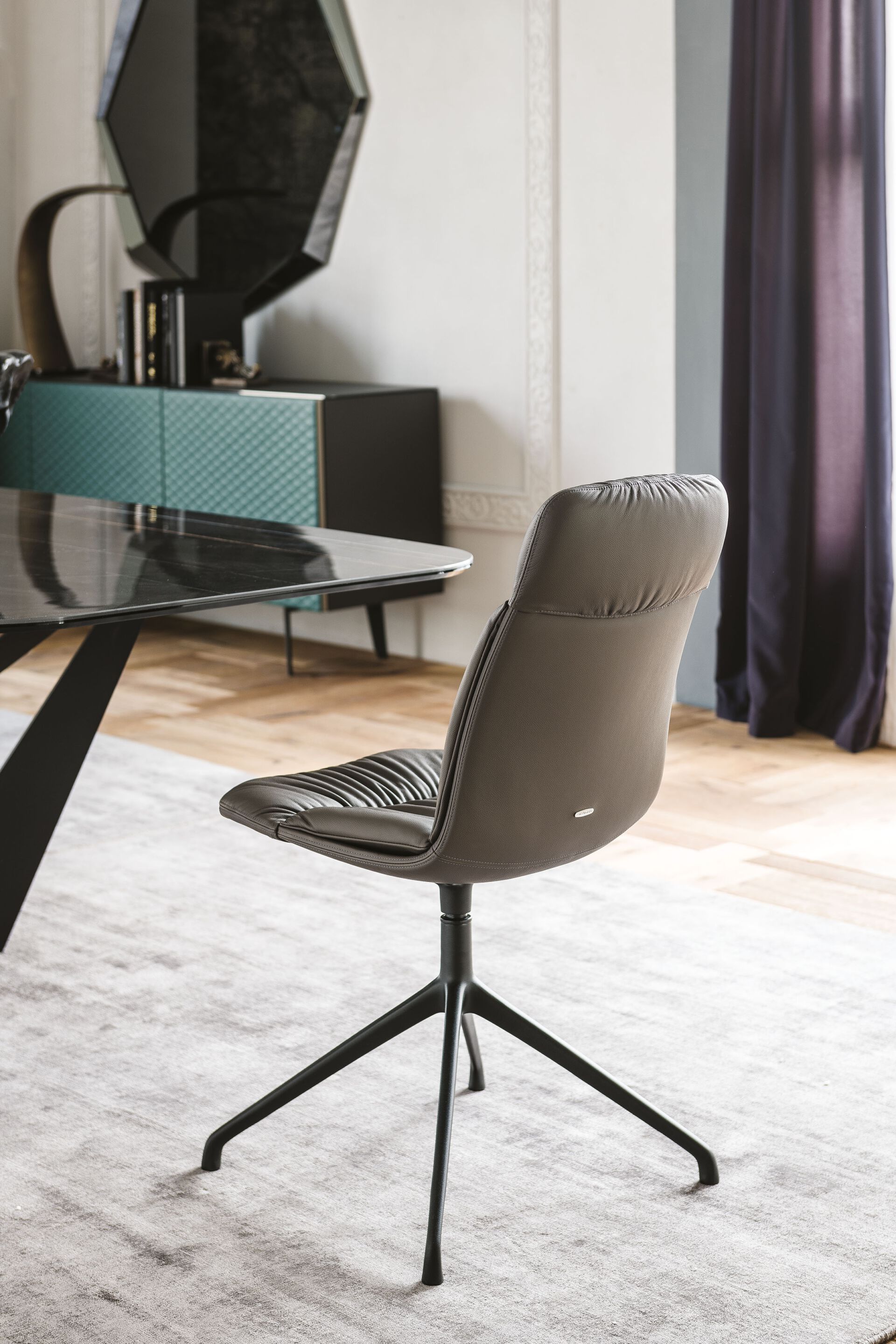 Кожаный поворотный стул Cattelan italia KELLY ARCH-00088523 - Вид №3