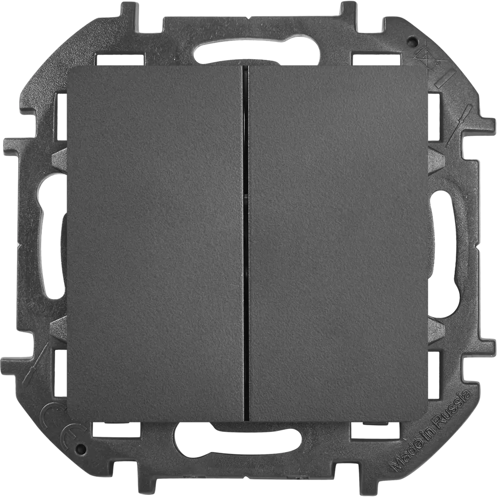 LEXMAN LILIAN - двухклавишный переключатель скрытого монтажа в антрацитовом исполнении 86761712 STLM-1107413 - Вид №1