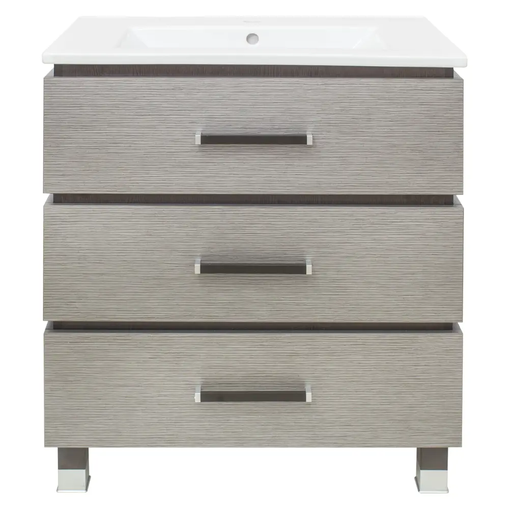 Тумба под раковину напольная Sanflor «Торонто» 75 см цвет серый STLM-2040547