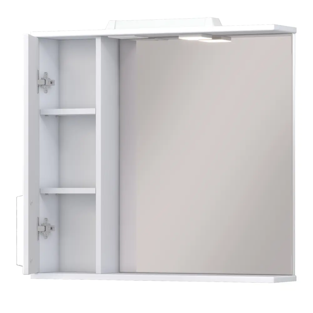Шкаф зеркальный Vigo Milo подвесной с подсветкой 75x70 см левый цвет белый STLM-2187946 - Вид №5