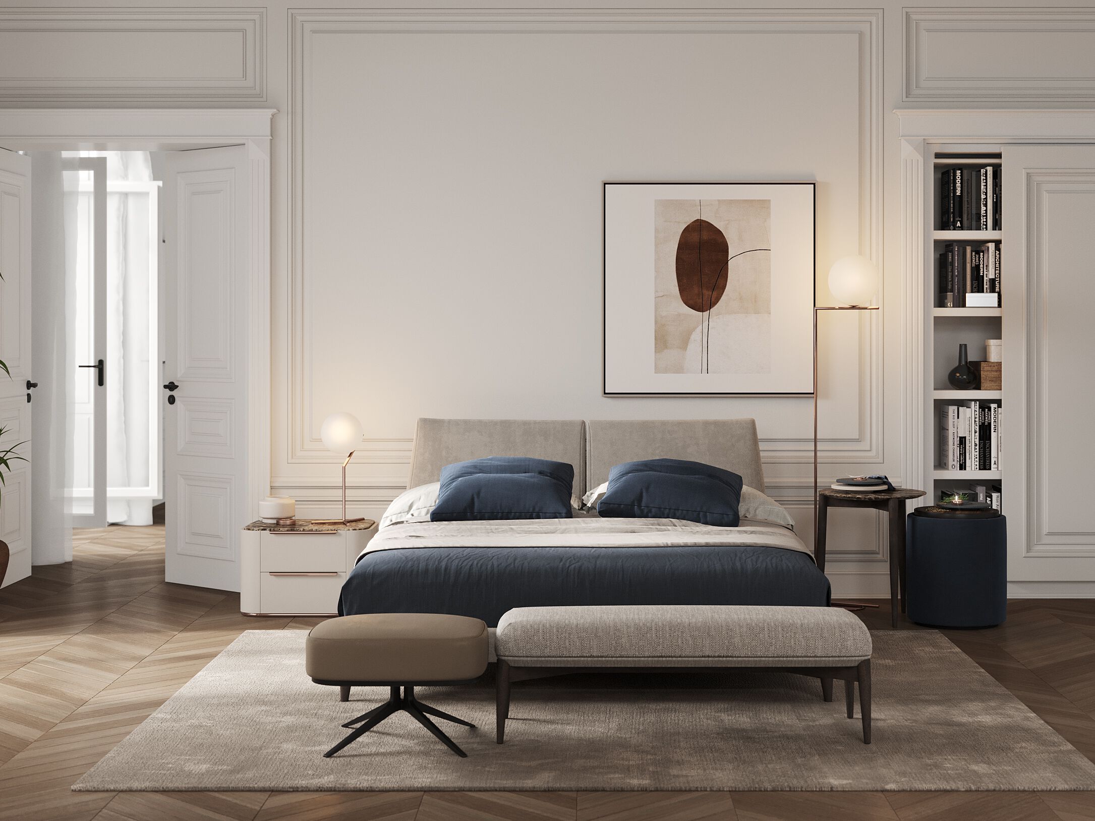 Деревянная двуспальная кровать с мягким изголовьем PRADDY Natur ARCH-00029611 - Вид №6