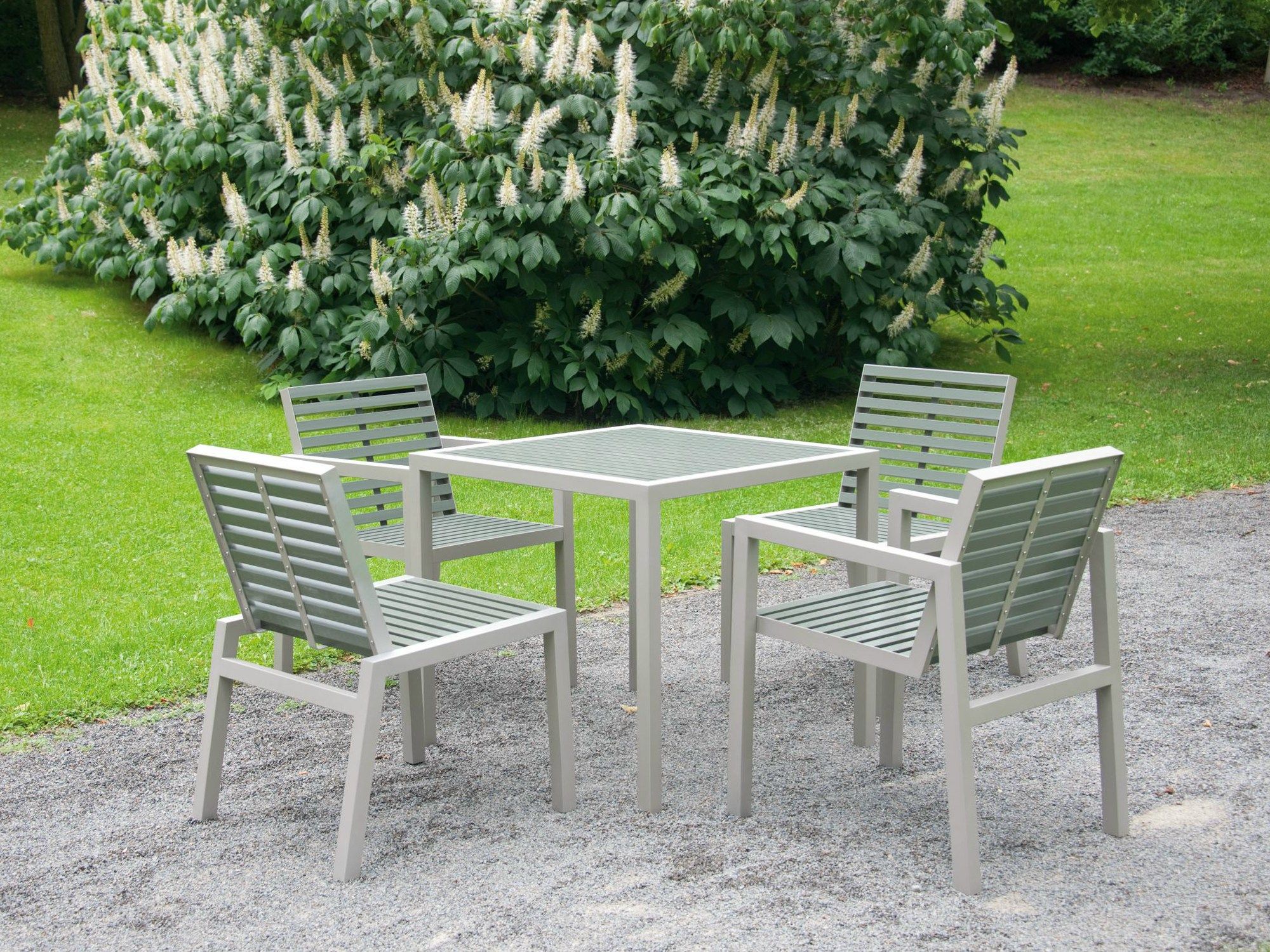 Квадратный садовый стол из нержавеющей стали и ПЭТ BENKERT BANKE Comfony ARCH-00151980 - Вид №1